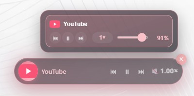 FocusTube floating mini-player controls for YouTube audio